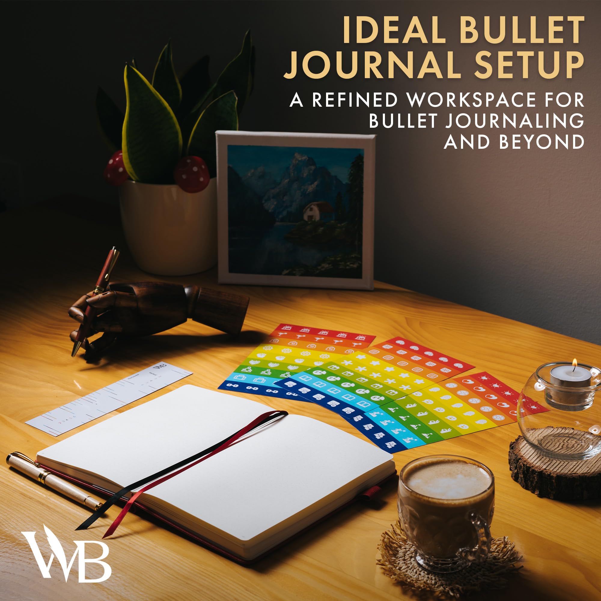Wordsworth & Black A5 Bullet Dotted Journal 216 Dotted Pages, Hardcover Grid Dot Leather, 120 GSM Paper - Image 2