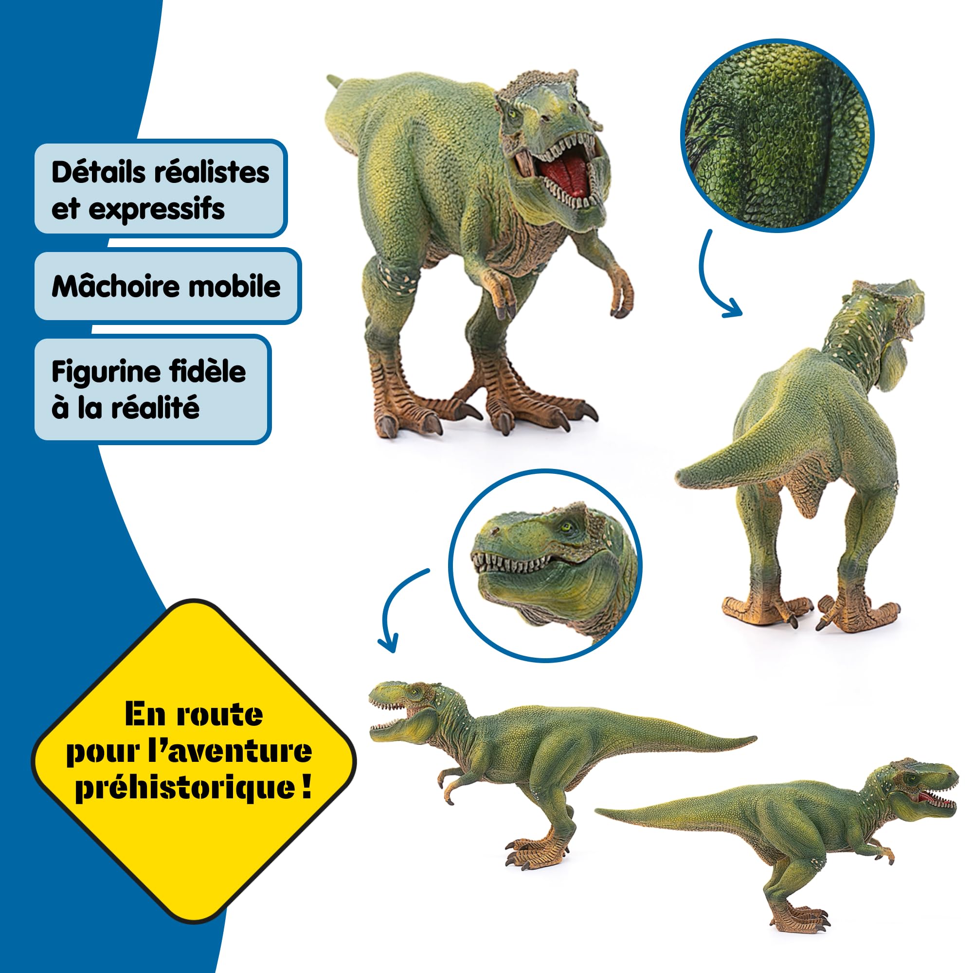 Schleich Dinosaure Tyrannosaurus Rex 14525 Figurine réaliste mâchoire Mobile Jouet dès 3 Ans 28 x 10 x 14 cm