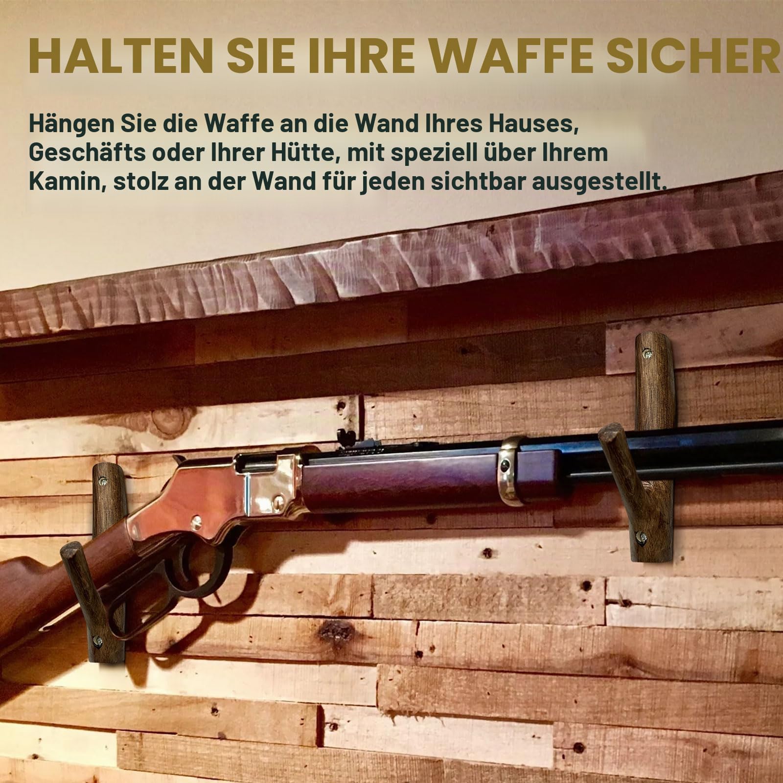 Wandhalterung aus Holz, Waffenregal, Mehrzweck-Waffenhalter, horizontaler Waffenhalter, Kleiderhaken, maximale Traglast 5 kg, Wandaufhängung, Bogenschießen für Lagerung, 8 Stück