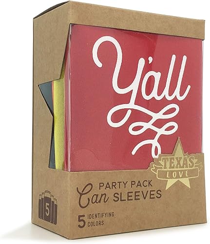 Miniatura 2 de Y'all Texas Party - Aislador de bebidas en cinco colores para latas de manga aislante de Texas, regalo