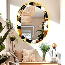 Capsule 17.5X23.5 Inch Touch Sensor UV Printed Design LED Mirror with 3 Light Tone (Warm,White,Natural White).