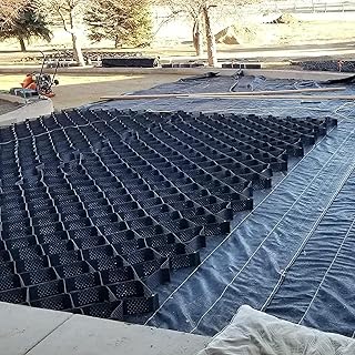 Gravel Ground Grid 2"Inch Geogrid Driveway, 3ft/ 6ft/ 10ft/ 16ft/ 20ft/ 26ft/ 30ft Geocell Grid, Geo Grid Gravel Stabilizer for Driveway Light Truck Parking Lots, Soil Ground Mud Control Grids with Dr
