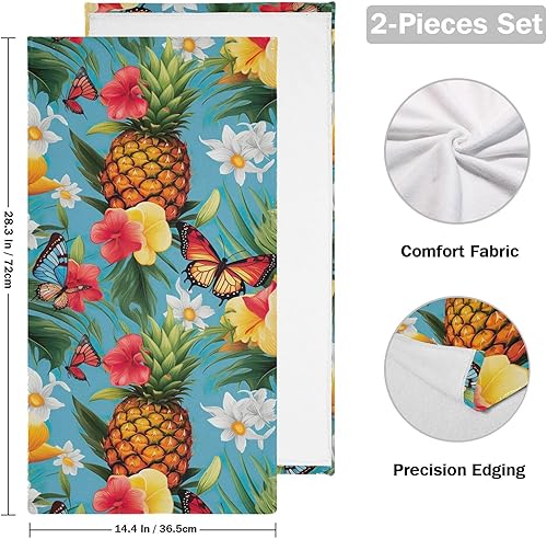 Vista 100 de Juego de 2 toallas de baño de color morado, remolques de mano de lobo, toallas de baño, toallas suaves y absorbentes para baño, cocina, gimnasio