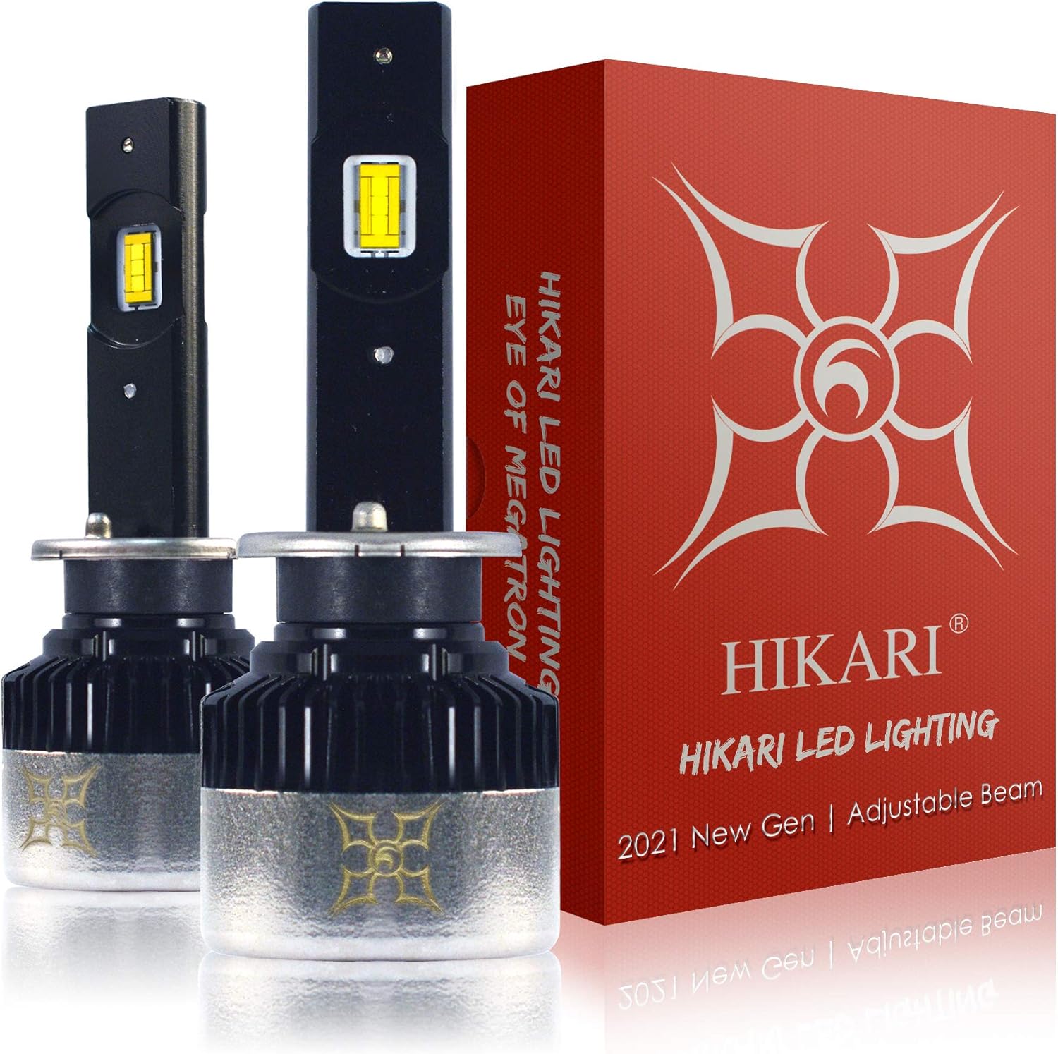 HIKARI LED Headlight Bulbs Conversion KitH1, 9600lm 6K Cool White,2 Yr