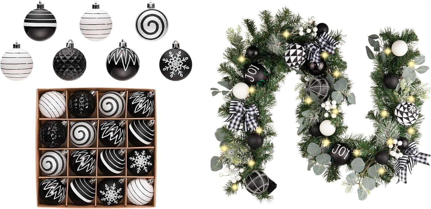 Valery Madelyn 2 Pcs Christmas Decor Value Pack Bundle for Outdoor Indoor Home Fireplace Mantel Front Door Decorations