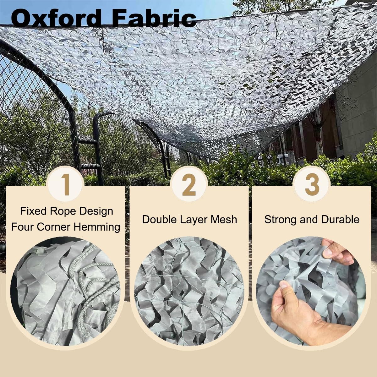 Tarnnetz Sonnenschutz 2x5 3x6 4x8 5x8 6x6 7x10m, UV-Schutz Camouflage Net Sichtschutz Tarnung Netz Für Dekoration, Jagd, Jalousien, Schießen, Camping(4m x 5m)