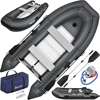 KESSER® Schlauchboot Wave 230-320 cm Set 6-teilig aufblasbar – Boot + Bank, Luftpumpe, Paddel, Reparaturset, Tasche, Angelboot, Paddelboot klein und groß - Motorkombi möglich, Salzwasser geeignet