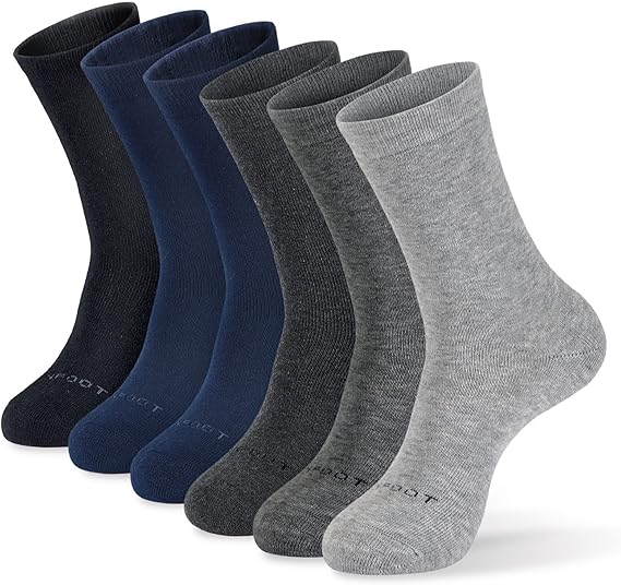 MONFOOT Men's/Women's 3-6 Pairs Cotton Daily Crew Socks, Multipack