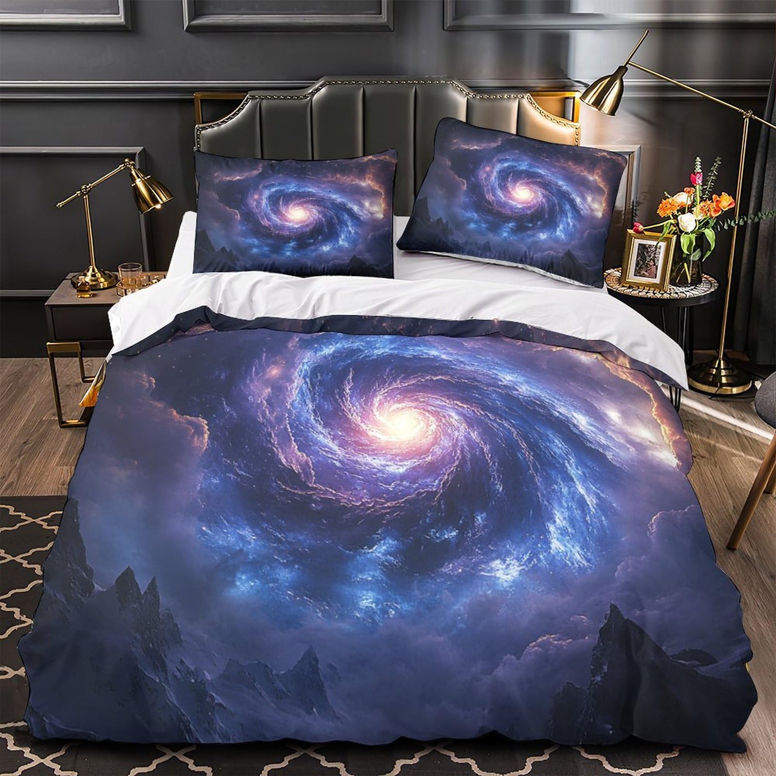 Vortex cosmique 3d imprimé drap de couette haute fidélité visuelle en microfibre