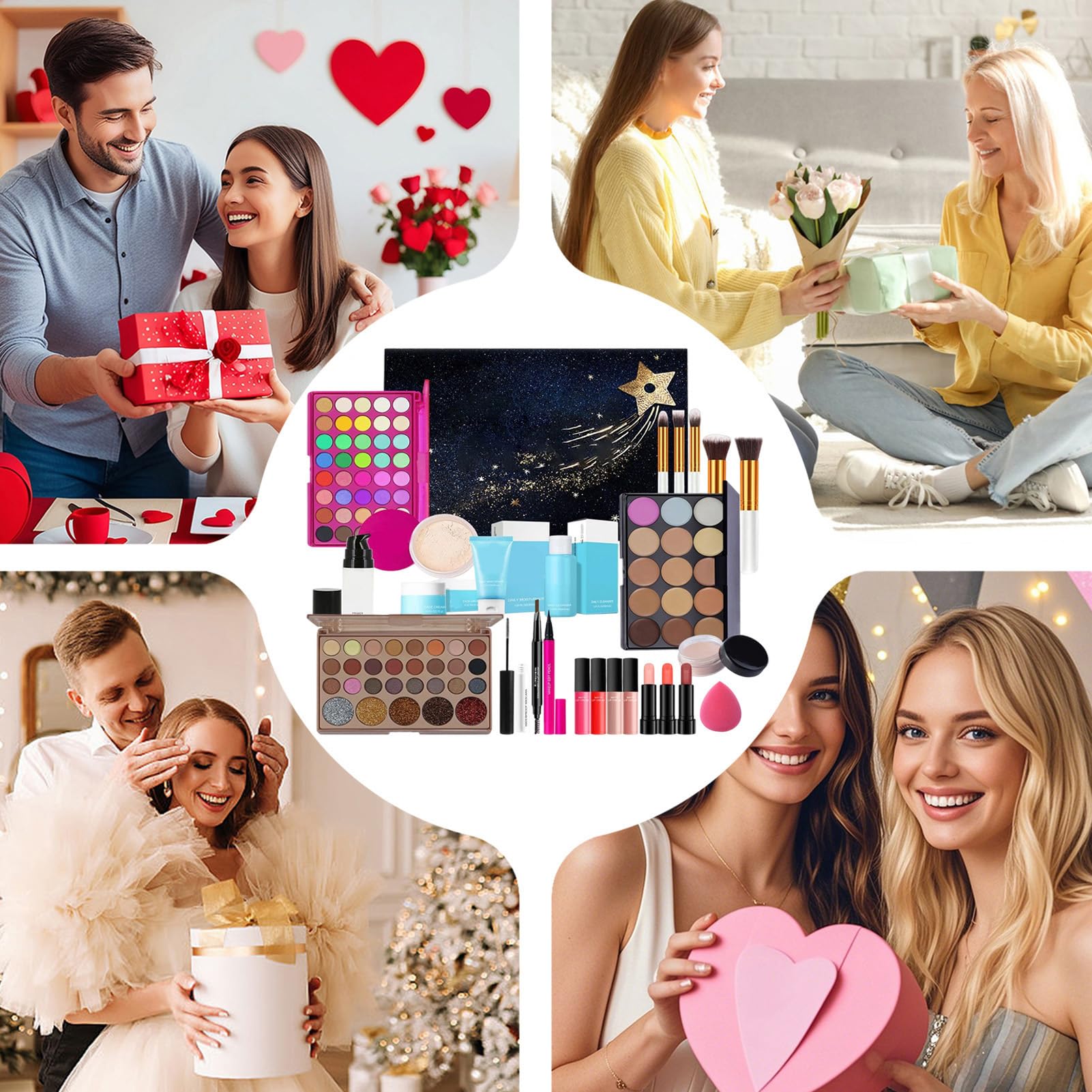 Juego de Maquillaje para Mujeres Juego De Maquillaje Facial Ligero Con | Set De Maquillaje Facial Para Novia Amiga Hermana Hija Familia Amigos Compañeros