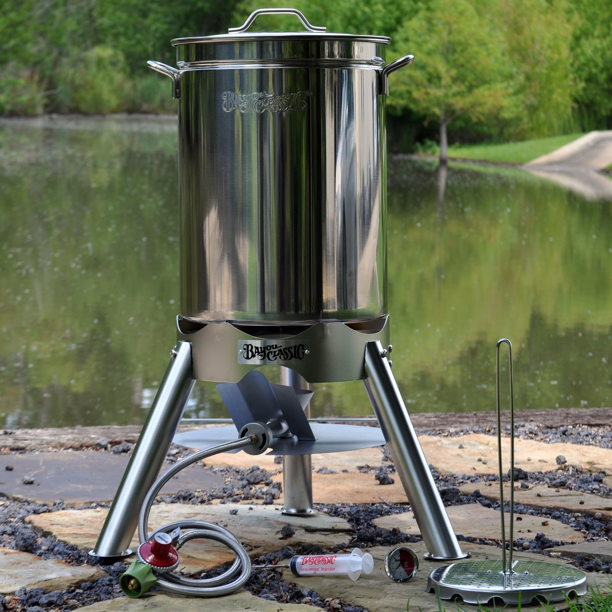 Amazon.com : Bayou Classic 200-440 44-qt Stainless Turkey Fryer