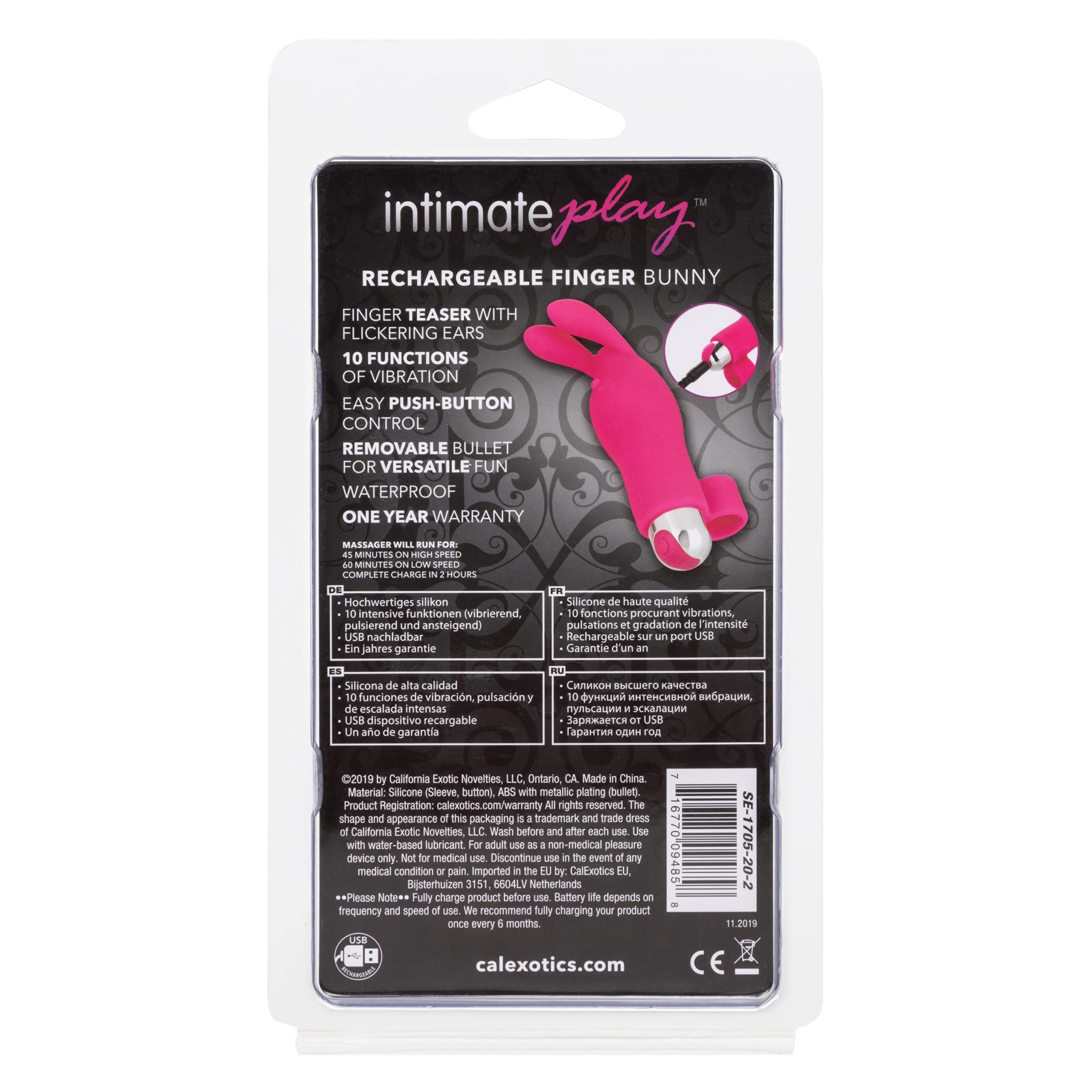 Calexotics - Estimulador dedal conejito de color fucsia