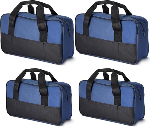 Clysee Paquete de 4 bolsas de herramientas de 18 y 14 pulgadas con cremallera y bolsillos exteriores de boca ancha, bolsa de almacenamiento de Clysee Paquete de 4 bolsas de herramientas de 18 y 14 pulgadas con cremallera y bolsillos exteriores de boca ancha, bolsa de almacenamiento de