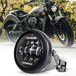 Faro Bmw Moto MOVOTOR MOT Aprobado Universal Motocicleta Faro 5.7 "Faro con DRL+ Faro Carcasa Cubo para Harley India Scout Suziki