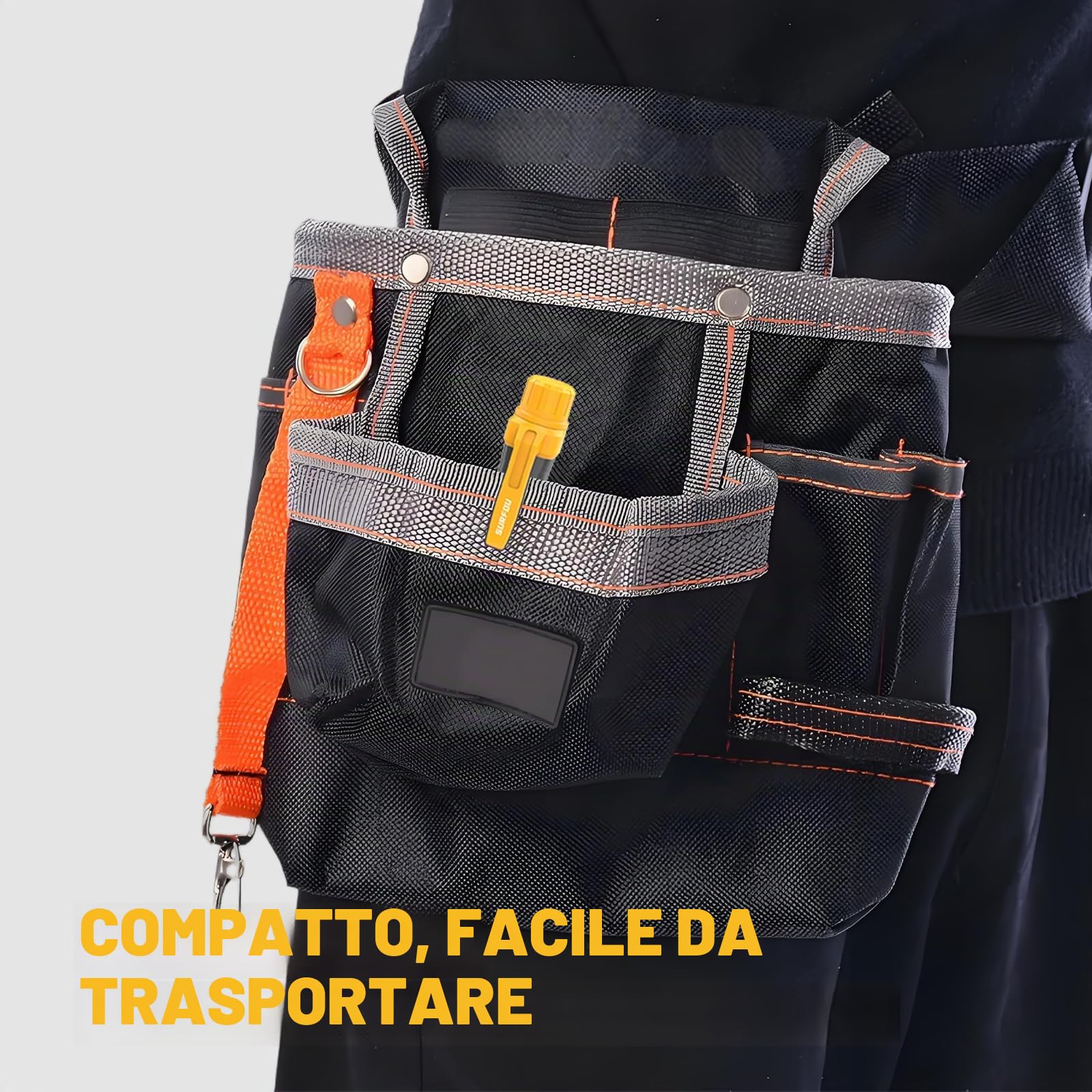 SURFOU Cercafase Senza Contatto NCV, Tester di Tensione con Allarme LED e Suono, Rilevatore Fase/Neutro e Interruzione Cavo, Doppia Portata AC 12V/48V-1000V