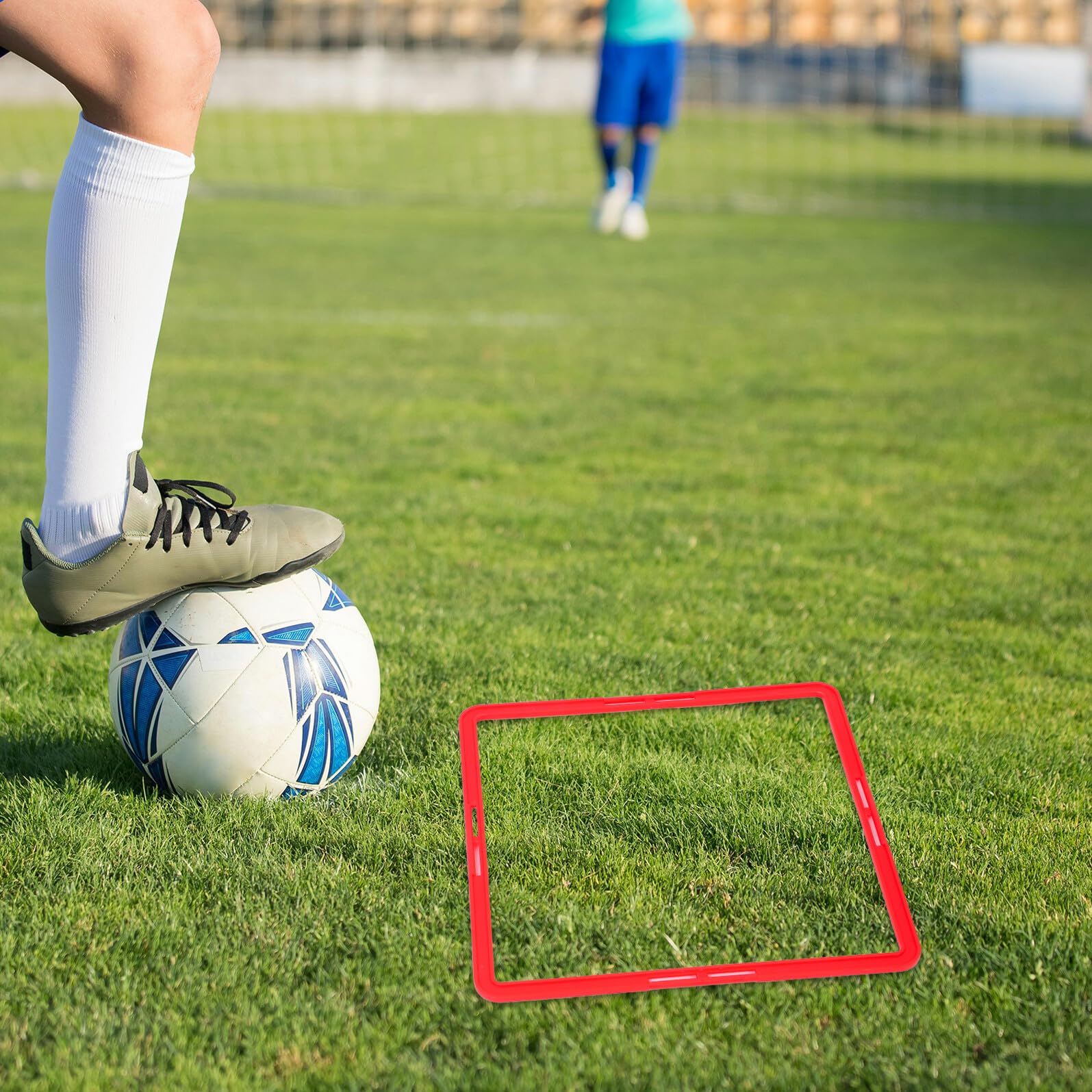 Abaodam 6 Anelli da Calcio per Allenamento Agilità, Cerchi di velocità Portatili in Plastica Resistente, Attrezzatura Sportiva per Esercizi Calcistici Adulti, Uso Indoor e Outdoor
