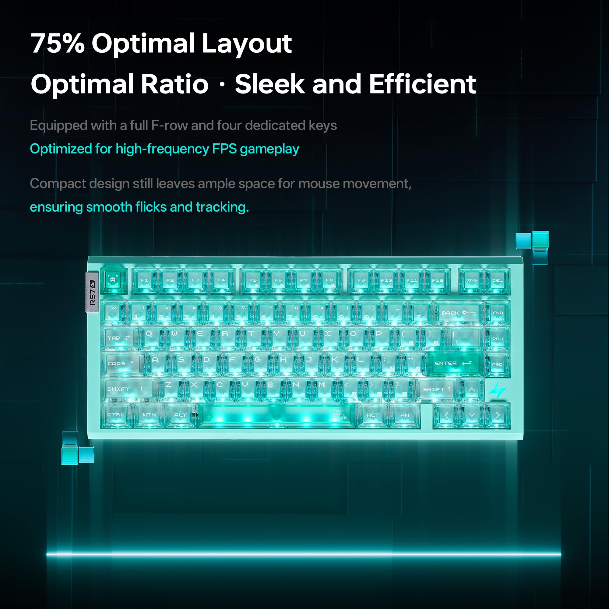 ATK Teclado RS7 Air Esports Hall Effect 75% 81 teclas, latência de