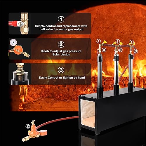 Miniatura 29 de Horno de forja con quemadores individuales, gran capacidad, forjas cuadradas de propano para herrería, adecuado para artistas, aficionados
