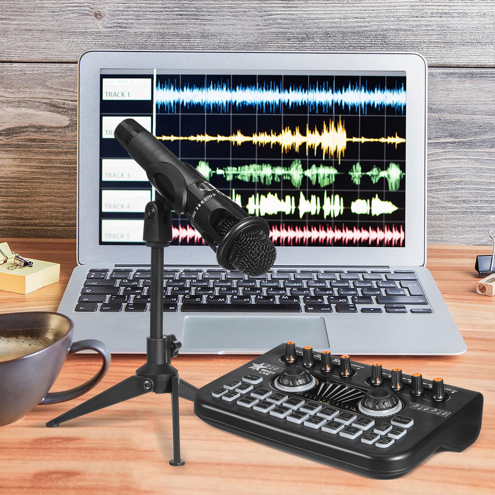 Kit Profesional para Podcast con Micrófonos y Tarjeta de Sonido Avanzada Mezcla de Audio Real para Streaming Grabación y Gaming