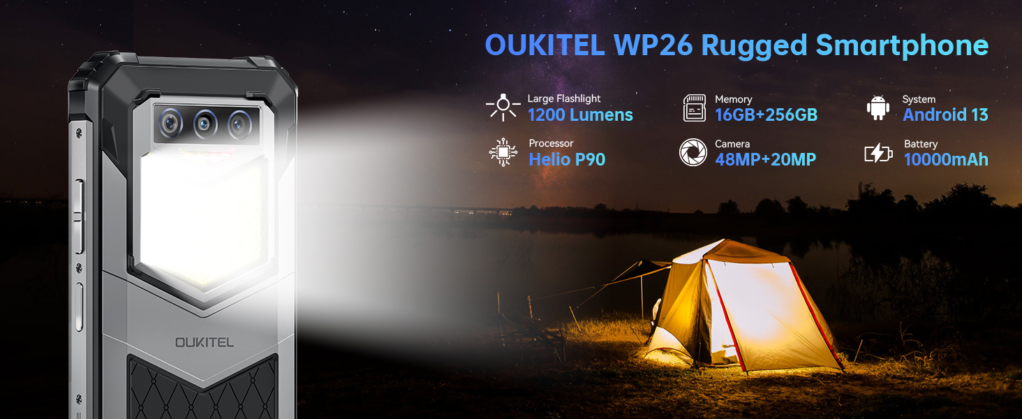 Amazon.com: OUKITEL WP26 Smartphone resistente desbloqueado, 16 GB