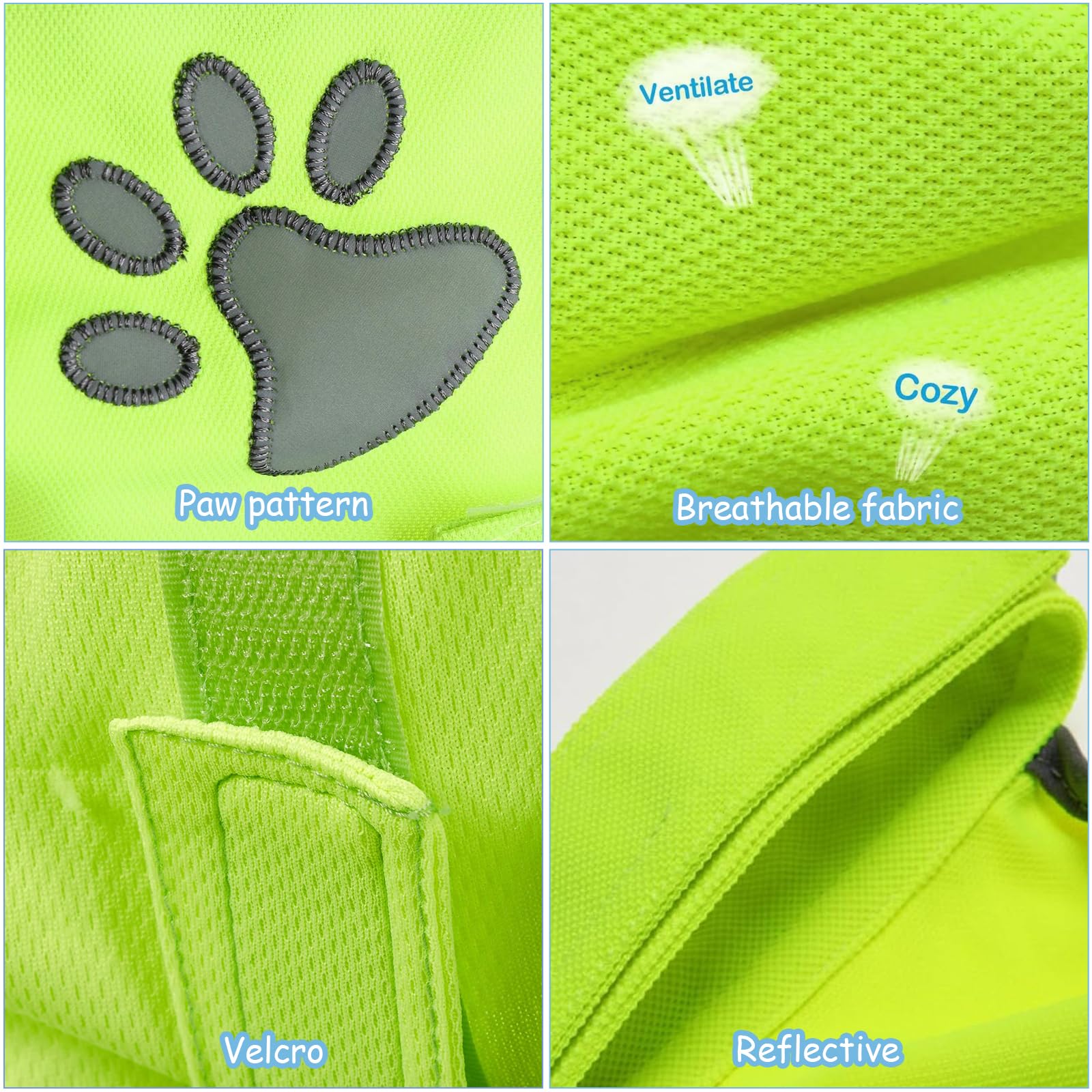 Haute Visibilité Veste Réfléchissant, Fluo Veste, Vêtements Haute Visibilité, Gilet Reflechissant Chien, Gilet Sauvetage Chien, Convient Aux Voyages de Nuit et en ExtéRieur (Taille L)