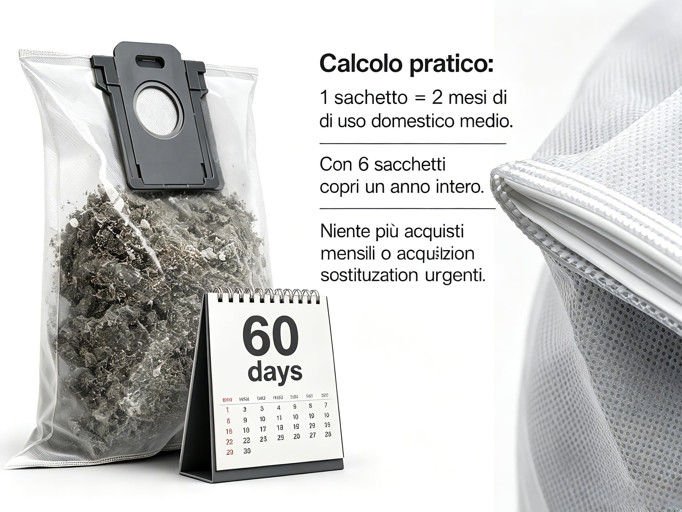 Kit de Accesorios de Repuesto para Cecotec para Robot Aspirador Conga X70, Cepillo Principal, Cepillos Laterales, Filtros, Paños de Mopa y Bolsas de Polvo Sellables de Gran Capacidad (A)