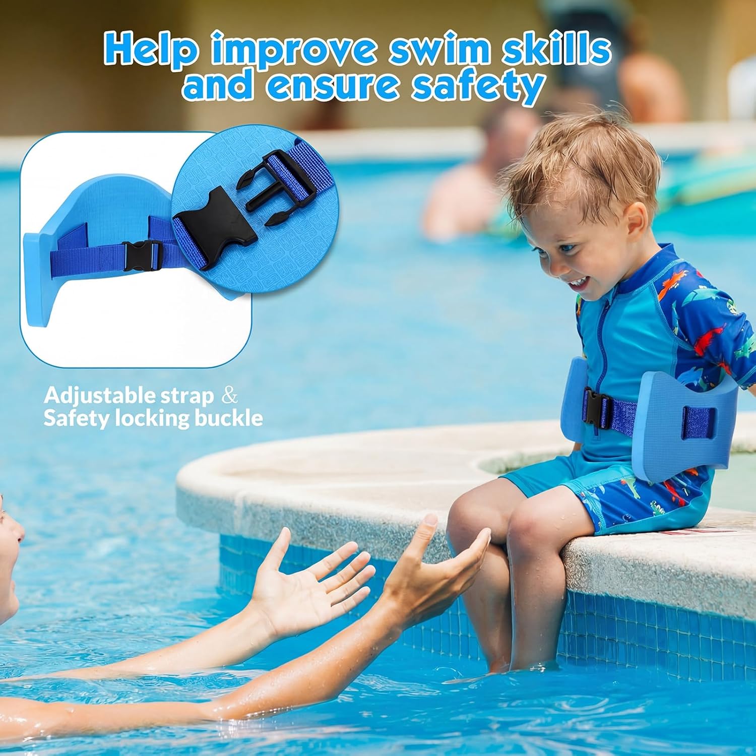 Wettarn Kids Float Swim Belts with Adjustable Strap EVA Buoyancy Aid Aerobics Exercise Belt for Youth Children Foam Waist Flotation Fitness for Pool Swimming Training