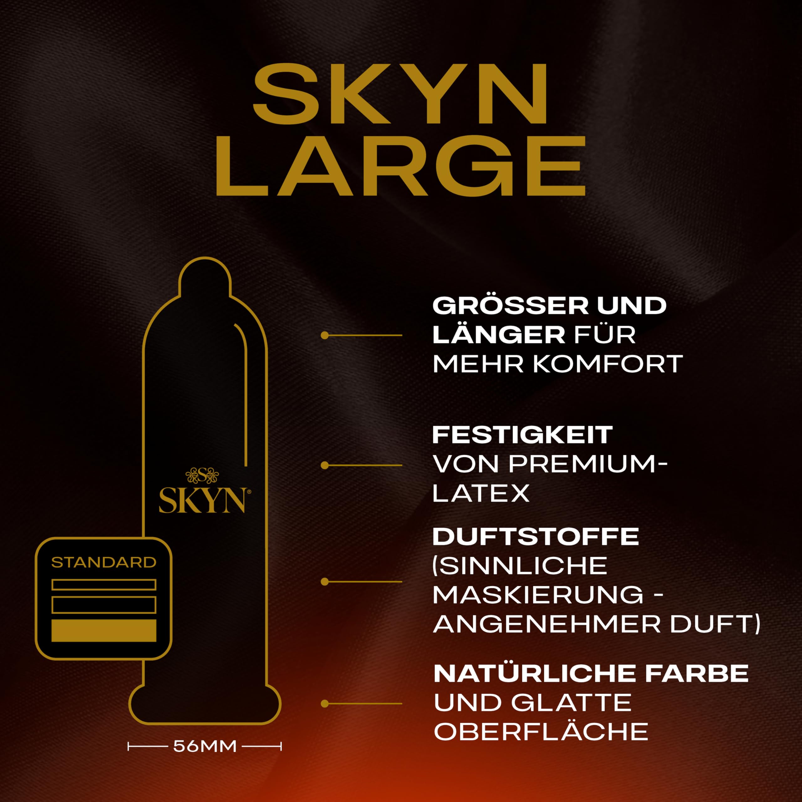 SKYN Large Kondome (40 Stück) | Skynfeel Latexfreie für Männer, Extra Groß, XXL Grösse Box, Länger & Breiter, 56mm Breite