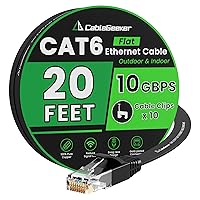 Vista 11 de Cable Ethernet Cat 6 de 100 pies, para interiores y exteriores, red de Internet de alta velocidad de 10 Gbps, cable de conexión Ethernet plano
