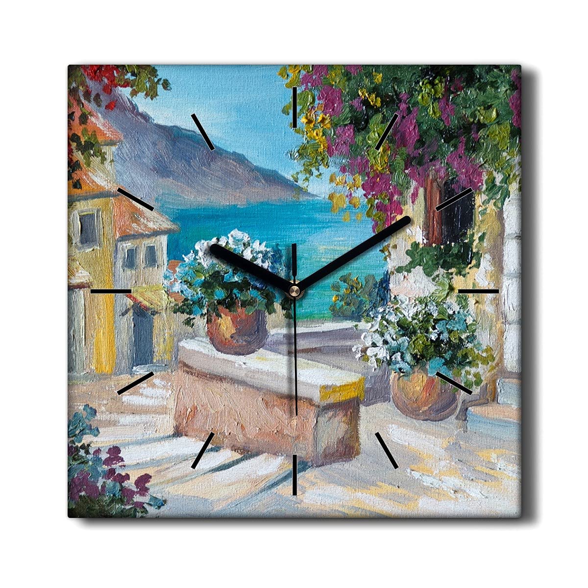Horloge Murale sans tic-tac 30x30 cm en Toile Silencieuse pour Salon