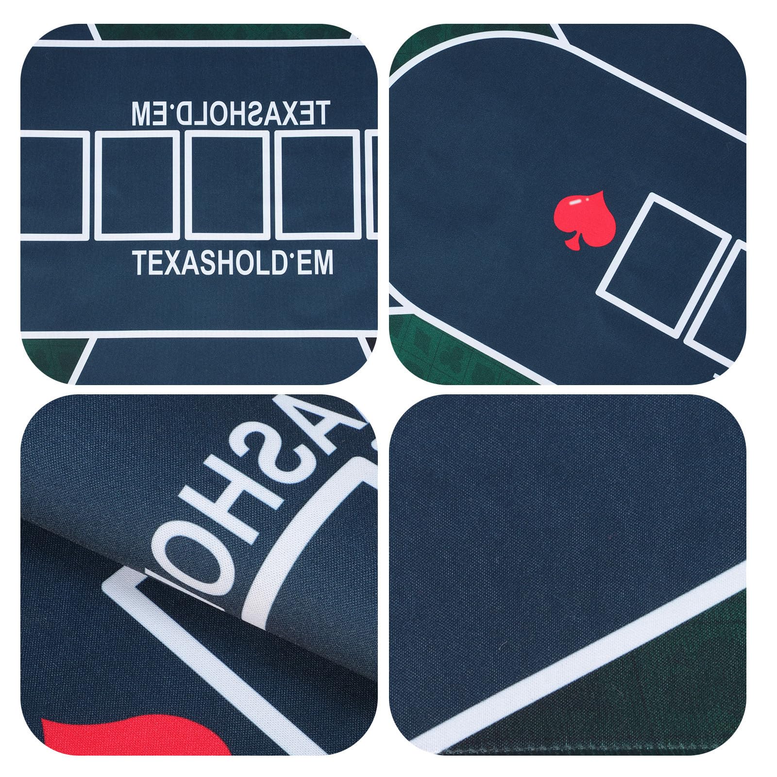 MAGICLULU rutschfeste Pokertischmatte Pokermatte aus Gummi Rechteckig für Poker und Brettspiele Klassisches Druckmuster