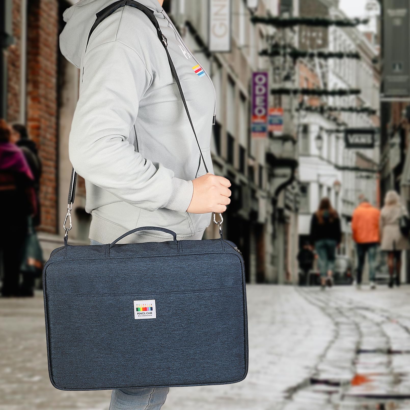 JAKAGO Farbiges Federmäppchen mit 480 Fächern, extra großes Fassungsvermögen, Stifthalter für Künstler, Maler, Reißverschluss, Organizer-Tasche für Marker, Textmarker, Aufbewahrungstasche für Büro,