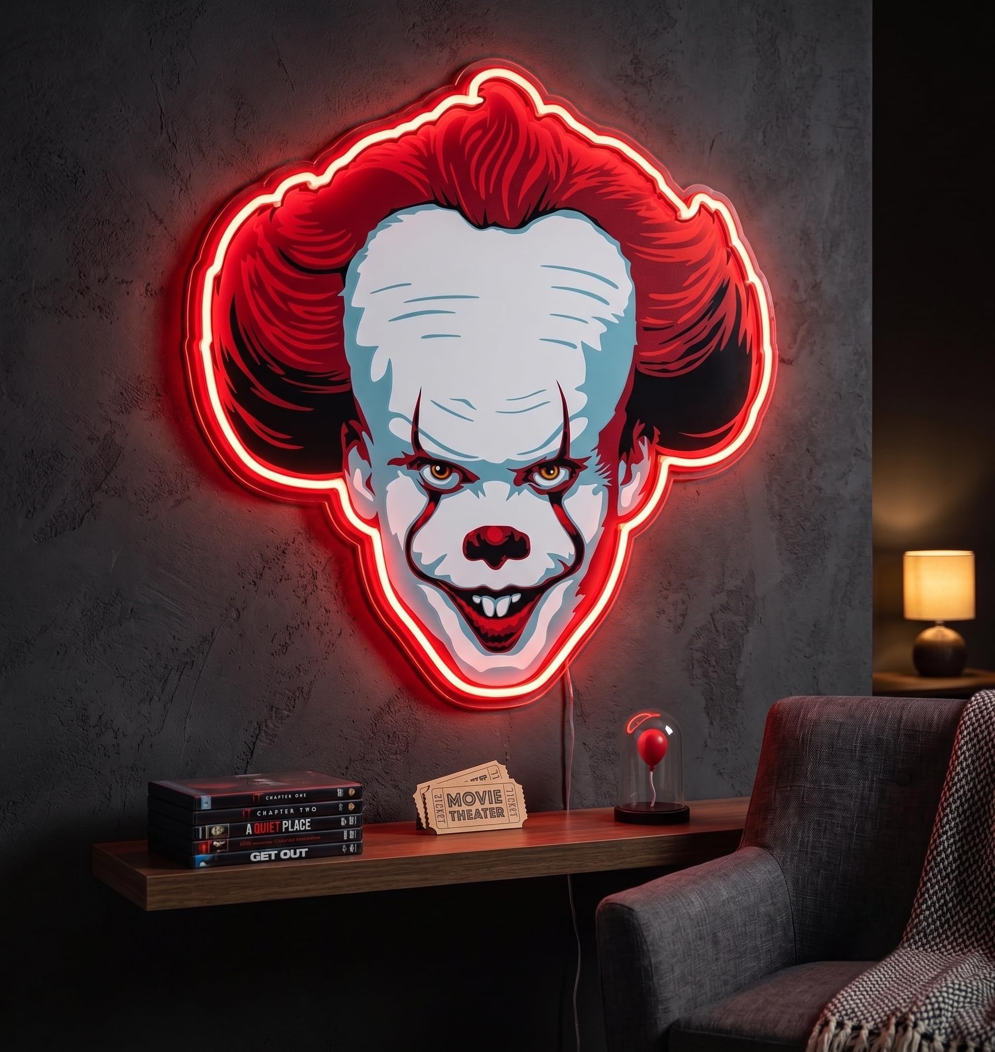 Silver Buffalo IT Chapter 2 Pennywise Face Light-Up, Wall Art