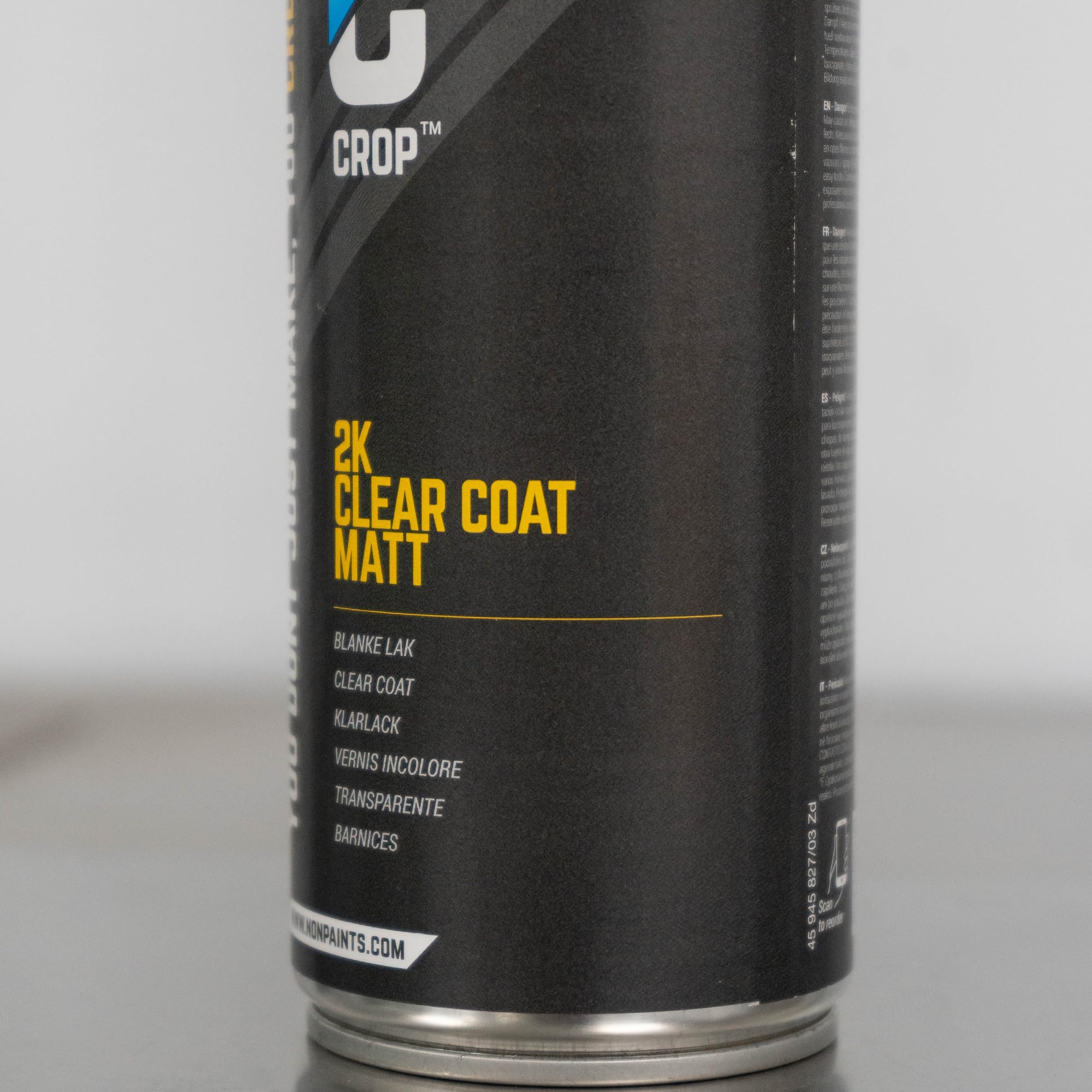 CROP Vernis transparent 2K en bombe - Mat - Finition professionnelle résistante aux rayures pour carrosserie & jantes - 400 ML - Séchage rapide & facile à appliquer