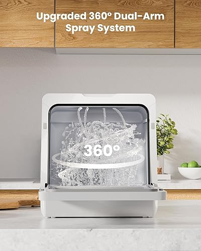 Miniatura 7 de HAVA 2025 NUEVO Lavavajillas de mostrador mejorado con suavizador de agua y eficiencia energética mejorada, lavavajillas portátil con 8 programas de