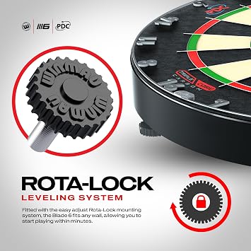 Winmau Blade 6 Professional Dartboard - PDC Tournament Approved Steel Tip Dart Board with Official Tournament Specifications - Available in Dual Core & Triple Core Versions