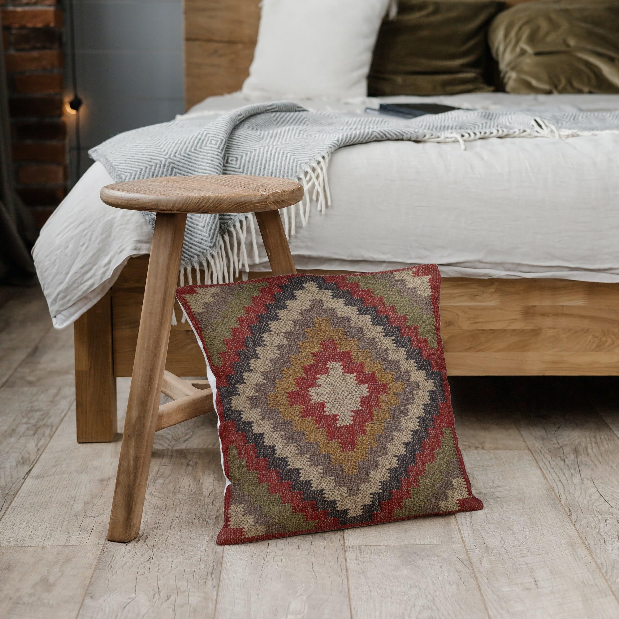 Federa Decorativa Per Cuscino Da Divano, Stile Bohémien, Indiano, Etnico, Con Paillettes, Tradizionale, Fatta A Mano, 40,6 Cm X 40,6 Cm - Foto 7