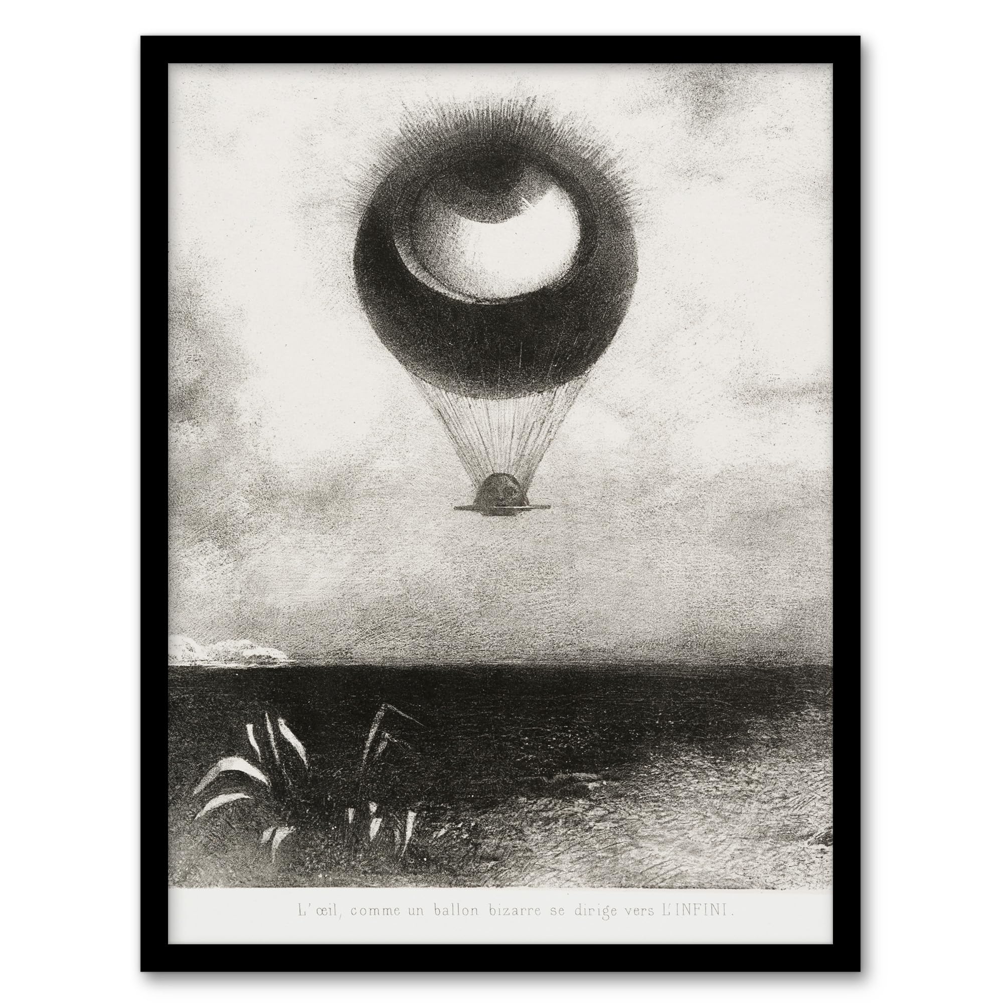 Artery8 Odilon Redon The Eye Like a Strange Balloon Framed Wall Art Print Home Décor A3