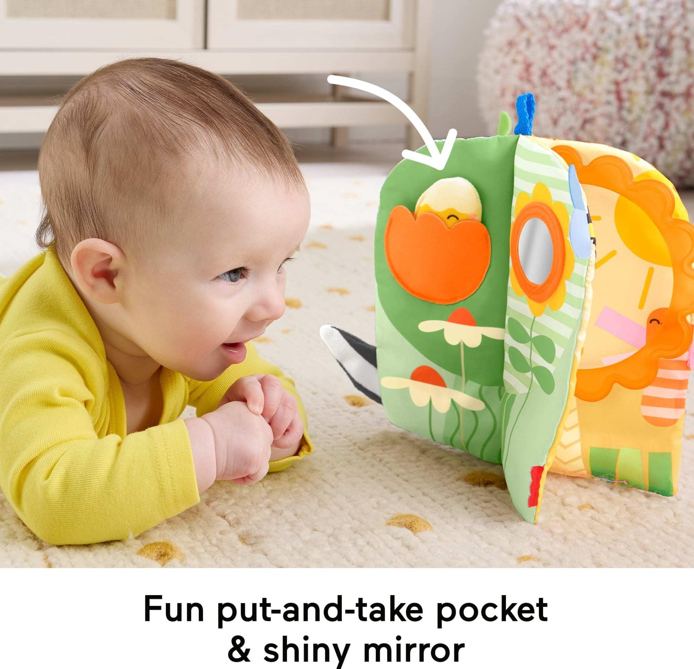 Fisher-Price Libro blandito sensorial de Las Estaciones Juguete para bebés, Actividades para Realizar Boca Abajo, 4 páginas de Juegos entretenidos, para bebés a Partir de 0 Meses, JKP53 - 3