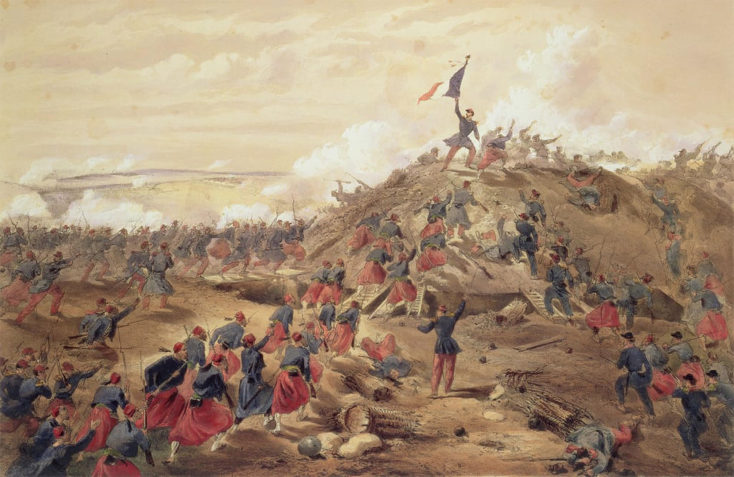 RZHRHJES Vintage Wall Art Picture on Canvas Wall Art Poster the Attack on the Malakoff by William Crimea Simpson Canvas Poster for Home Decor 60x90cm