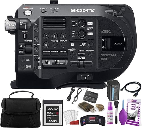 Sony PXW-FS7M2 XDCAM Super 35 Sistema de cámara Videocámara profesional, negro (PXWFS7M2) con tarjeta de memoria de 120GB, bolsa, kit de limpieza y