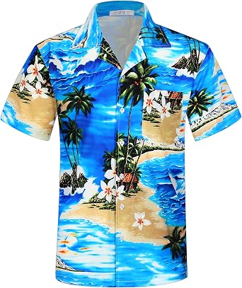 APTRO Men's Hawaiian Shirt Short/Long 