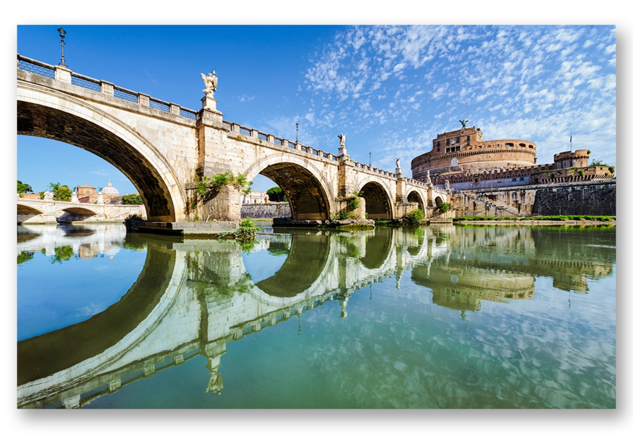 TRUECANVAS St. Angelo Bridge, Wooden Framed Canvas Paintings for Home Decor | Bedroom, Living Room,Wall Decoration | Wall Art Painting, CT0487, Size 16 x 24 in