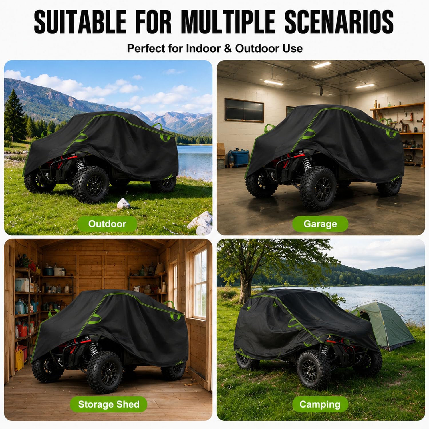 Housse Quad Étanche Oxford ATV pour Kymco KXR 250 2003–2014 Bâche de Protection Extérieure Anti Pluie UV Poussière Neige avec Bandes Réfléchissantes
