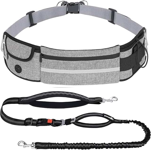 Pecute Hands Free Dog Leash for Dogs up to 110 kg Shock Absorption, Comfortable, Reflective Stitching, Ideal for Running, Running and Walking