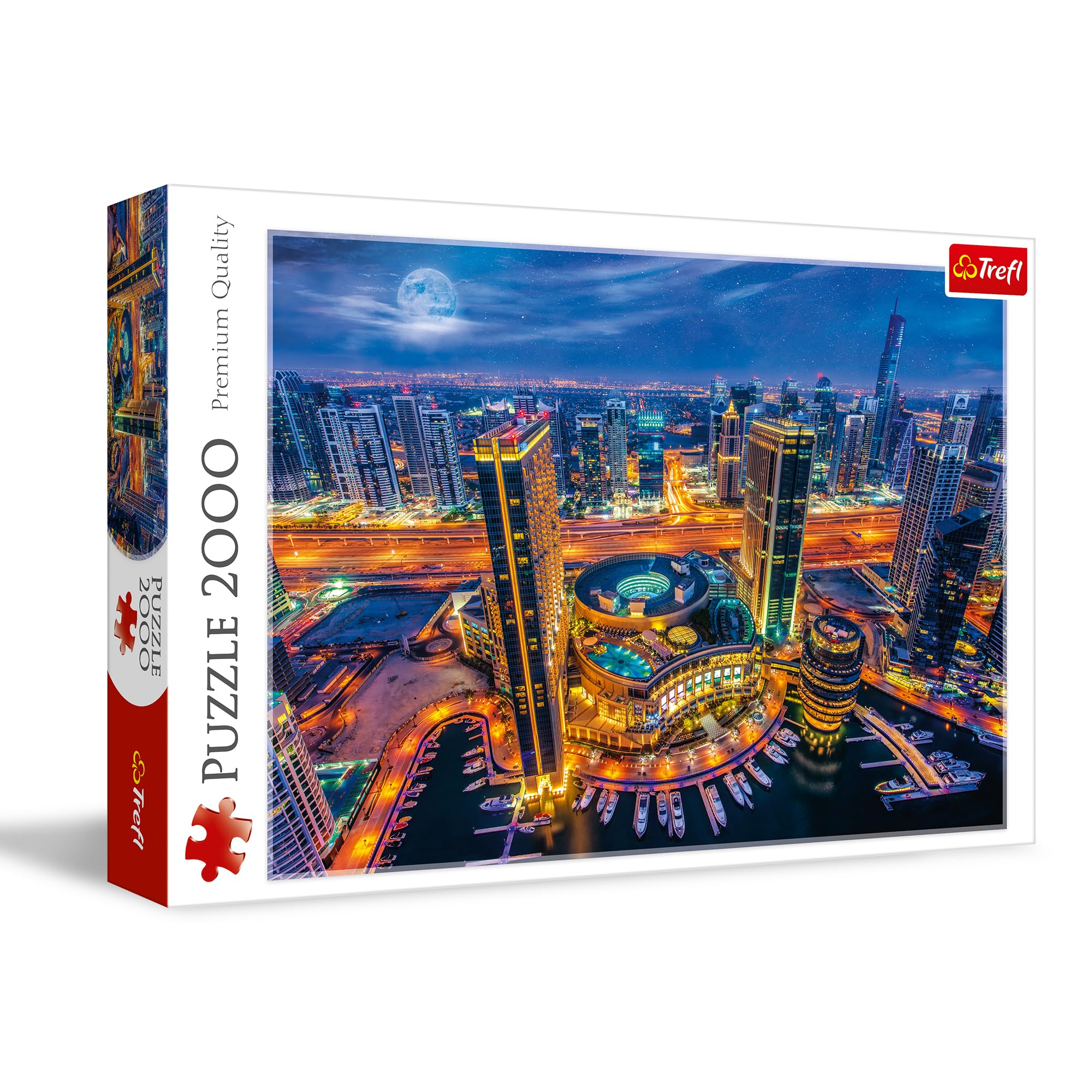 Trefl Lights of Dubai 2000 Piece Jigsaw Puzzle Red 38"x27" Print, Creative Fun, Classic Puzzle for Adults and Children from 14 Years Old