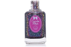 Aurora Borealis - Shimmering Black Nail Polish with Holographic Flakes