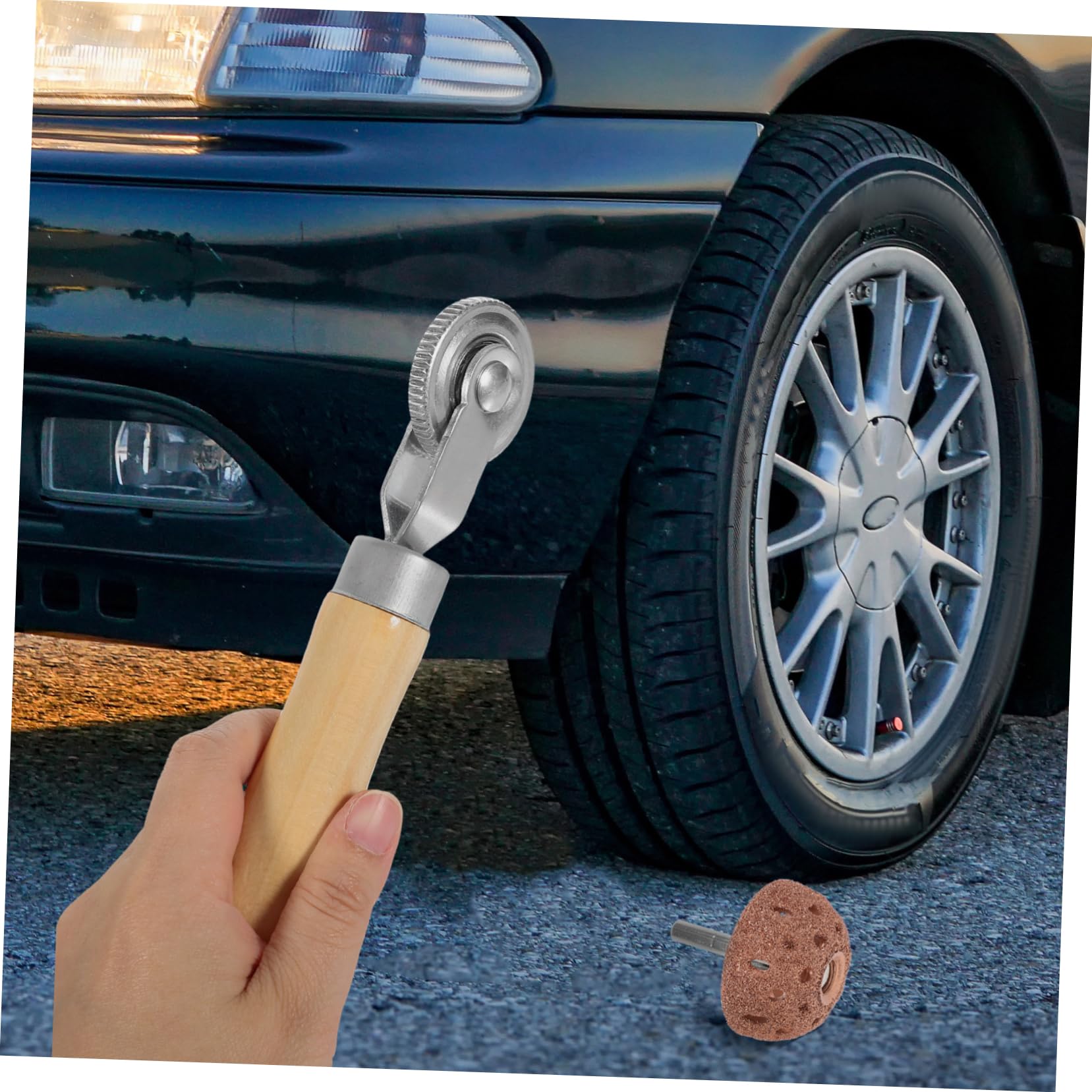 ULTECHNOVO 5juegos Herramientas Para Reparación De Neumáticos Rodillo De Pulido y Cabezal De Kit Para Pinchazos De Automóviles Motocicletas