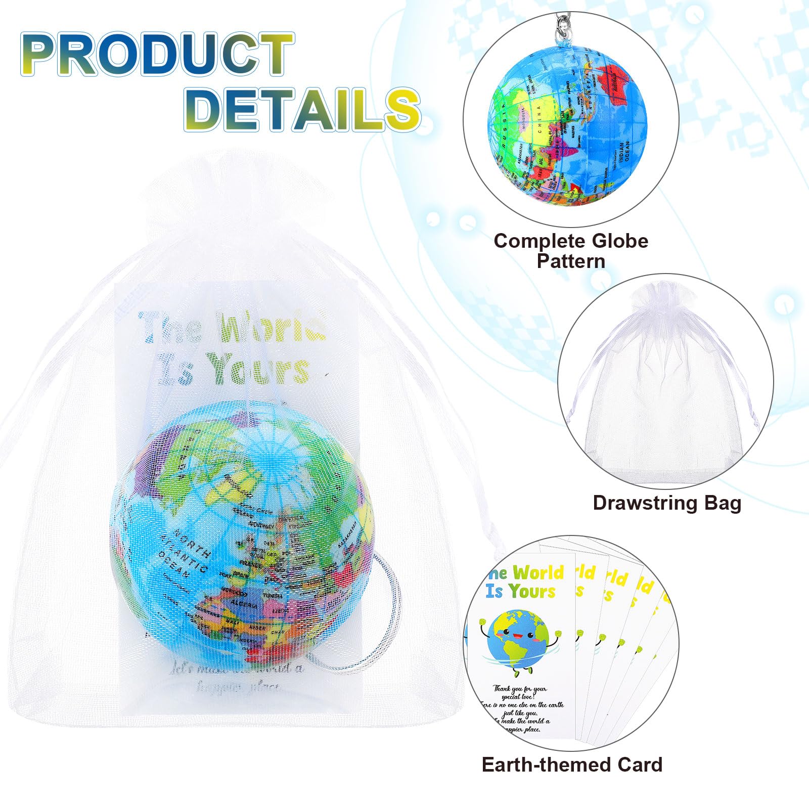 Amazon.com: Quelay 50 Pack Mini Globe Keychains for Kids | World