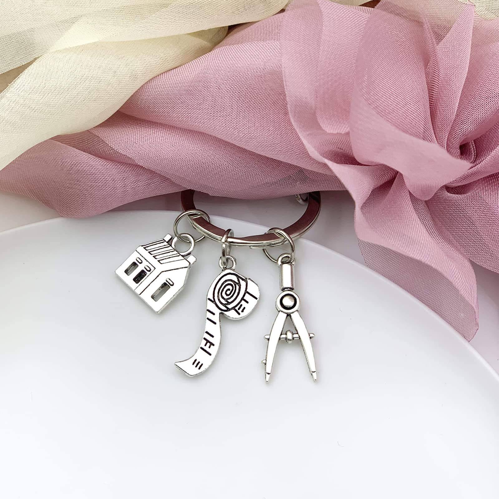 Architecture Gifts for Women: Thank You Keychains for Future Female Architect Students & Engineers - Inspirational Graduation & Retirement Key Ring Presents